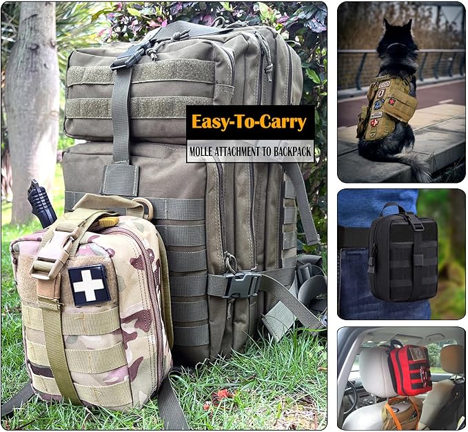 first aid kit bag empty Molle ifak pouch emt tactical medical pouch med rip away belt pouch small rescue tool pouches (OD)