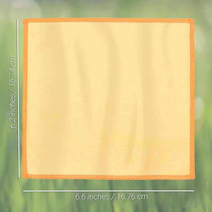 Eco-Fused Microfiber Cleaning Cloths Double-Sided - 5 Pack - 6.6 x 6.2 inch - Microfiber and Suede Cloth for Smartphones