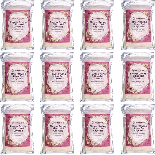 (NET 24 LBS) Silica Gel Flower Drying, Silica Gel Flower Drying Crystals, Color Indicating Flower Drying Silica, Reusable Silica Gel for Drying Flowers