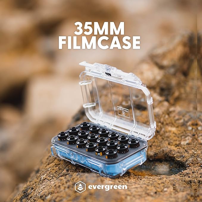 Evergreen 35mm Film Storage Case | Holds 18 Rolls | Preserve and Protect Your Film | Waterproof, Crushproof, & Freezer-Safe (Film Not Included) (Blue)