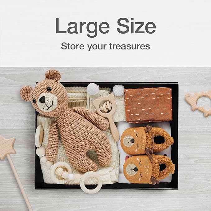 Oxford Keepsake Box, Protective Storage Box, Home and Office Organizer, Photo Storage Box, Souvenir Organizer, Large, 16" x 12" x 4 1/4" (41787)