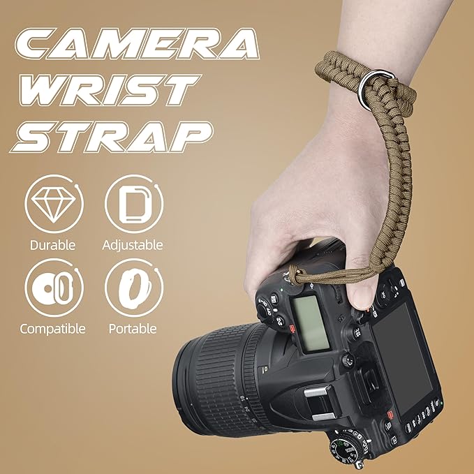 SUNYA Camera Wrist Strap for Photographers - Paracord Rope Hand Strap Compatible with DSLR or Mirrorless Camera