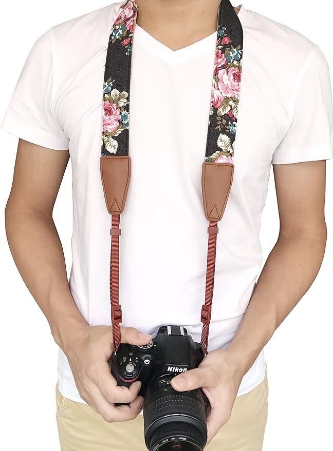 Alled Camera Strap Neck, Adjustable Vintage Floral Camera Straps Shoulder Belt for Women/Men,Camera Strap for Nikon/Canon/Sony/Olympus/Samsung/Pentax ETC DSLR/SLR