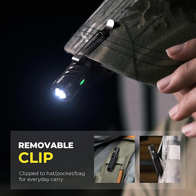 Keychain Flashlight, Bright 650 Lumens USB-C Rechargeable Mini Flashlight, Waterproof Small Pocket Light for Everyday Carry, Camping, Hiking, Emergencies (1, Midnight Black)