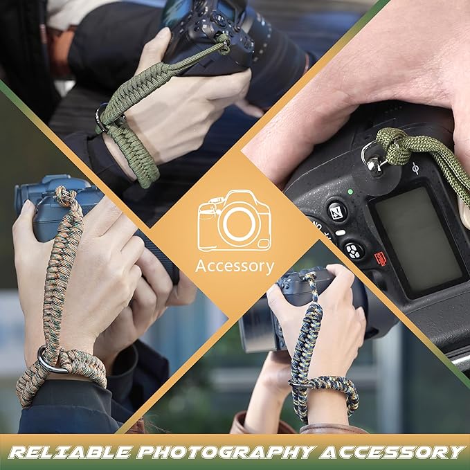 SUNYA Camera Wrist Strap for Photographers Paracord Rope Camera Hand Strap Compatible for DSLR or Mirrorless Camera