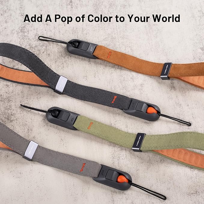 PGYTECH Camera Wrist Strap Air for Photographers Adjustable Quick Release Camera Hand Strap for Sony/Nikon/Canon/DSLR/SLR/Gopro Cameras, Brown