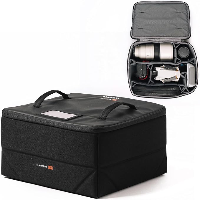 NANUK N-Cubik 17M Camera Bag Insert – Medium Water-Resistant Cube – Shockproof Protective Camera Insert for Backpack – Perfect for Tech Gear & Accessories (11.4” x 13.3” x 6.6”)