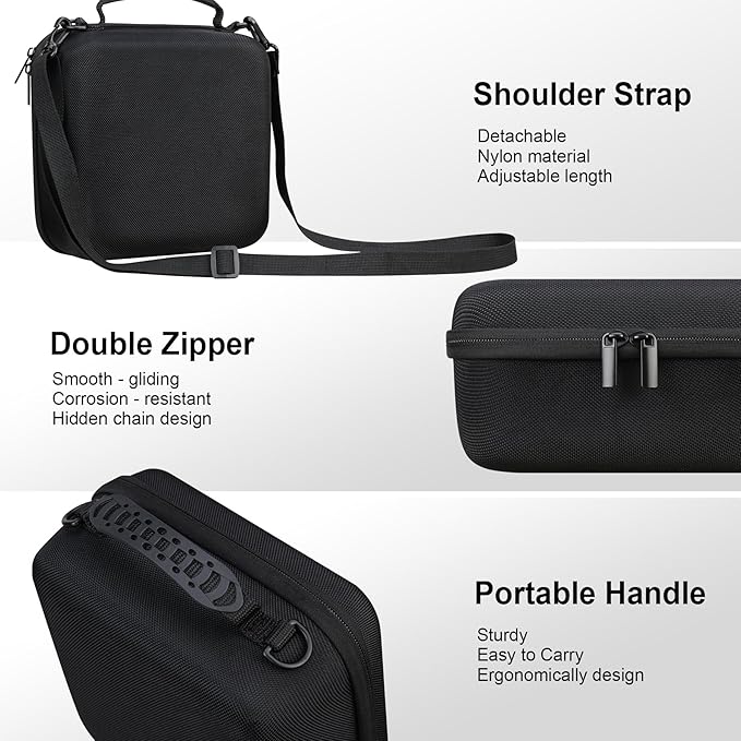 RAIALL Camera Case for Canon EOS Rebel T7/ R50/ R50V/ R100/ R5/ R6 Mark II/ R7/ R8/ R10/RP/T6/ Sony/Nikon D7500 Camera, Hard Carrying Case Protective Travel Bag Fits Lens, Tripod, Batteries, Black