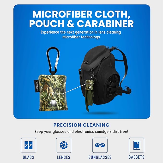Microfiber Cloth & Glasses Wipes (1 Pack) Lens & Glasses Cleaning Cloth - Eyeglass Cleaner - Camera Lenses & Gadget Delicate Screens - Hunter Green