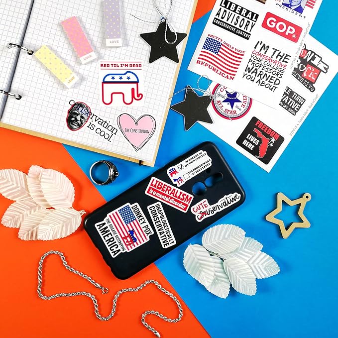 BulbaCraft 100 Pcs Republic an Stickers, Conservat ive Stickers, Republic an Party Decals, Gifts for Women & Men