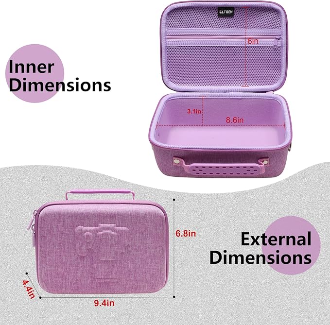 Camera Case Compatible with Canon EOS Rebel T7/R50/R6 Mark II/R100/R50 V/T6/R8/R10/R5 Mark II/RP/R7/5D Mark IV/SL3/R5/T100 DSLR SLR Camera, Len and Tripod with 4 Dividers and Shoulder Strap, Purple