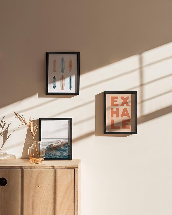 HAUS AND HUES 6x8 Black Metal Picture Frames - Black 6x8 Photo Frames - Features Premium Aluminum, Vertical Hanging, Easel Back for Tabletop, Home, Office (6x8 in, Black, Set of 25)