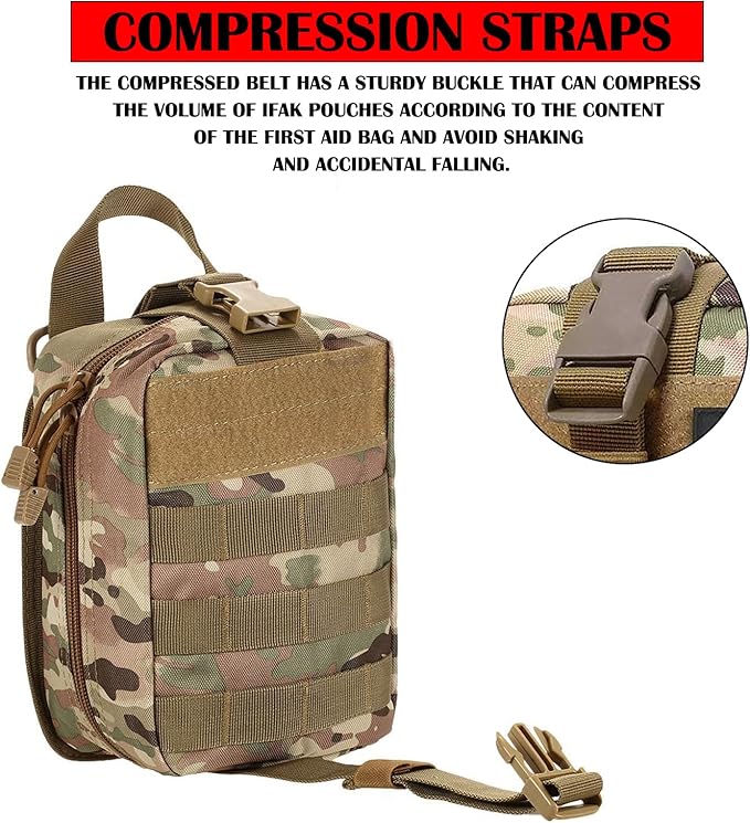 ifak pouch first aid kit bag empty molle tactical medical pouch plate carrier medic rescue bag EMT first med pouches (CP)