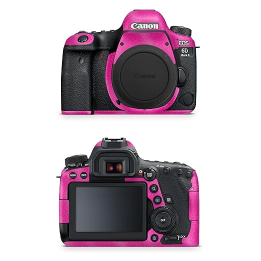 Glossy Glitter Camera Skin Compatible with Canon EOS 6D Mark II Camera (2017) - Solid Hot Pink - Premium 3M Vinyl Protective Wrap Decal Cover - Easy to Apply | Crafted in The USA by MightySkins