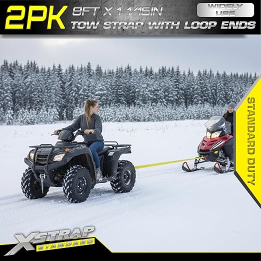 XSTRAP STANDARD 2PK 1-3/4''x 8FT Tow Straps with Loop Ends, Lifting Sling Web Strap