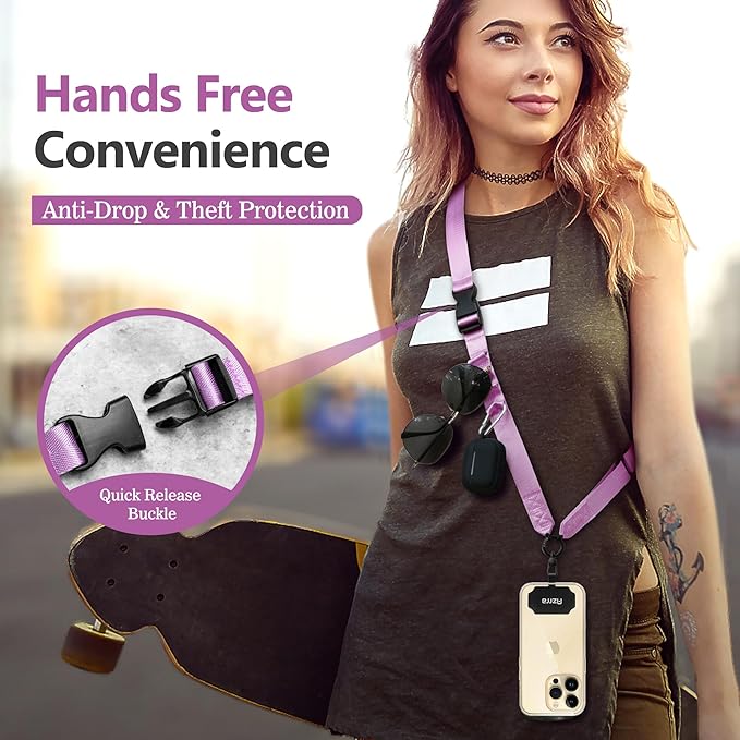 Azrra Adjustable Crossbody Phone Lanyard: Universal Crossbody Phone Strap Adjustable Cell Phone Lanyard for iPhone Samsung