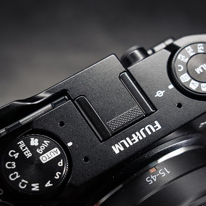 Metal Thumb Up Grip for Fujifilm Fuji X-M5 XM5 Camera, Hot Shoe Thumb Rest Support Grip ，Exclusive Vintage Anti-Slip Pattern,Improve The Stability of The Camera (BlackA)