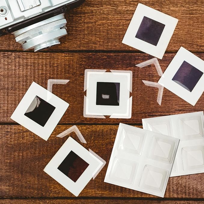 Lineco 1.25" Slimline Polypropylene Mounting Corners. Pack of 72. Self Adhesive, Pressure Sensitive, Non-Yellowing, Mount Pictures, Scrapbooking, DIY, Displaying Photos
