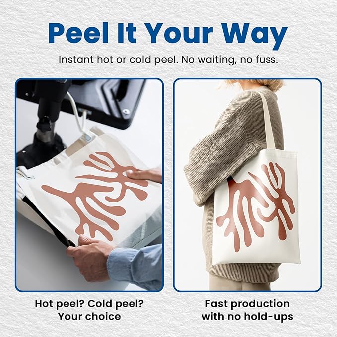 DTF Transfer Film Roll 23.6 inch x 328 ft (Pack of 2) – Premium Double Matte Anti-Static PET Film – Instant Hot & Cold Peel Heat Transfer Paper for Vibrant Colors & Durable Prints on All Fabrics