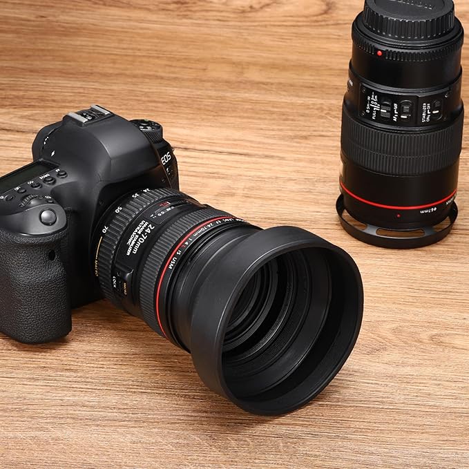 PATIKIL 72mm Camera Lens Hood, Rubber Collapsible Lens Protector Anti-Reflection Blocks Excess Sunlight Enhance Camera Photography for Nikon, for Fujifilm, for Pentax, for Leica