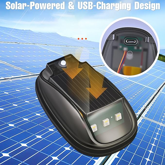 2/4/5PCS Solar Cab Lights for Truck, 2026 New Solar Car Roof RGB Strobe Light, No Drill Solar Powered Cab Lights, with Remote Control, Vibration, for Truck SUV Rvs (5PCS)