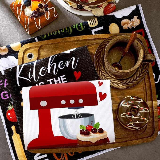 6 Pcs Funny Quotes Kitchen Towels Quotes Dish Towels Christian Farmhouse Vintage Hand Cloths Baking Mom Gifts for Cooking Lovers Spring Easter Bathroom Decor Housewarming Gift