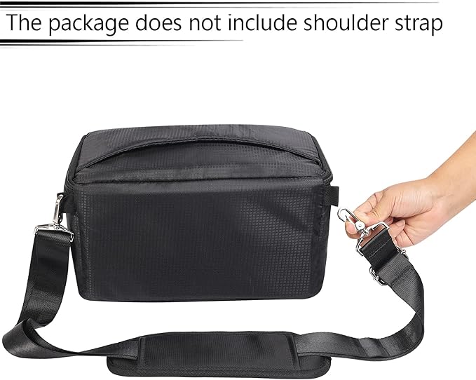 Waterproof Camera Case Bag Insert Partition PaddedAnti-shock Lens Pouch for SLR SLR Canon Nikon Sony Camera Lens and Accessories (Black)