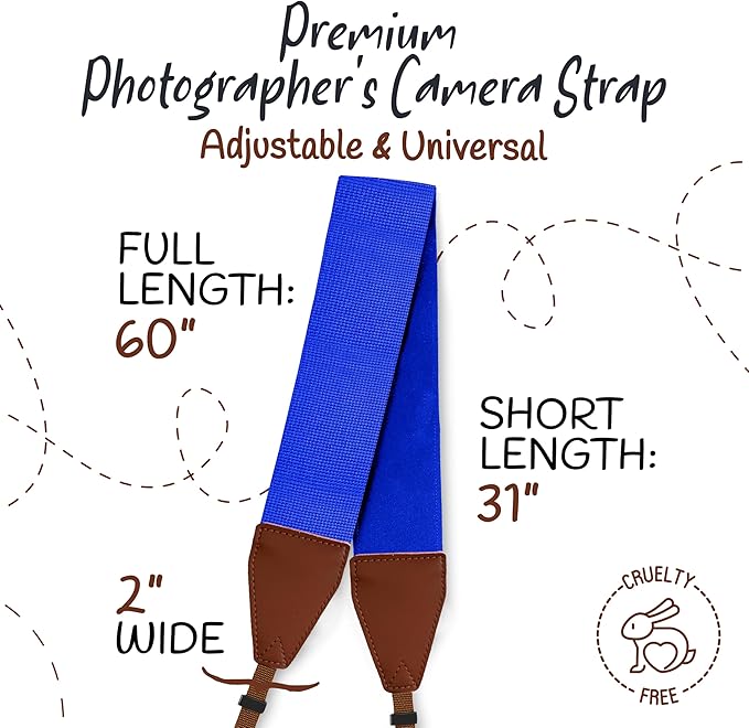 Art Tribute Camera Strap for All DSLR and Mirrorless Cameras. Add Your Name Or Initials Make It a Personalized Gift