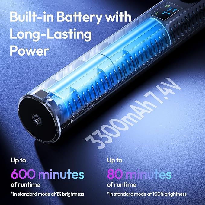 ULANZI B15RGB Magnetic RGB Light Wand - Handheld LED Video Light Stick with Diffuser, 3300mAh 1800-9000K 20 Effect Dimmable Camera Tube Light for Video Recording Studio Photography TikTok YouTube Vlog