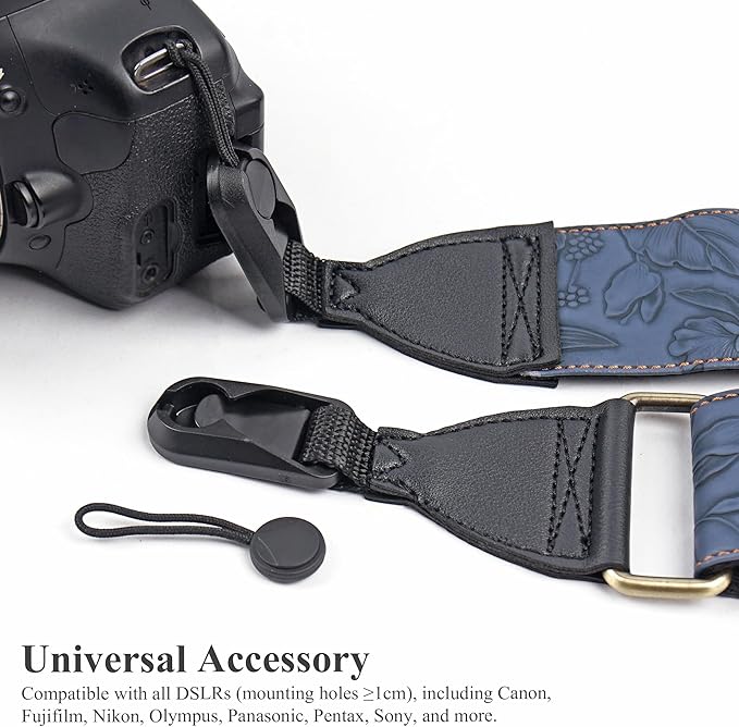 QIELIZI Lifestyle Camera Strap,Vintage Adjustable Vintage Neck & Shoulder Strap for All DSLR Cameras