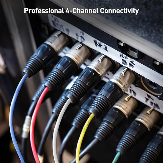 Cable Matters 4-Channel XLR Male to Female Snake Cable/XLR Snake Cable - 10ft, Professional Audio Connectivity with Shielding and Color-Coded Channels