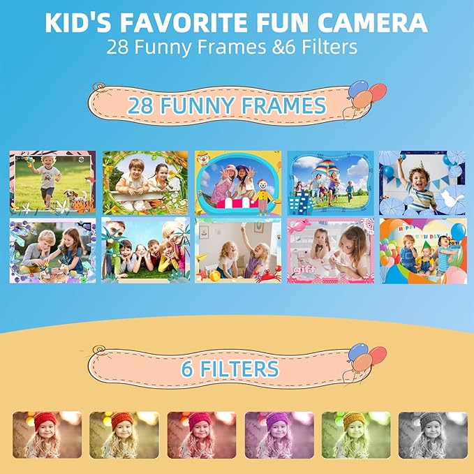 Kids Camera Instant Print, 2.4 Inch Screen Instant Camera,1080P HD Kid Camera Instant Printing with Print Paper and 32GB SD Card,Christmas Birthday Gifts (Blue)