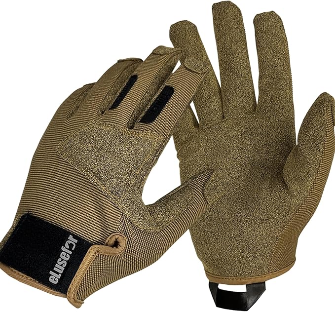 eLusefor Natural Tactile Shooting Glove: Seamless Wrap-Fingers Design, 360° Touchscreen Freedom, Customizable Badge