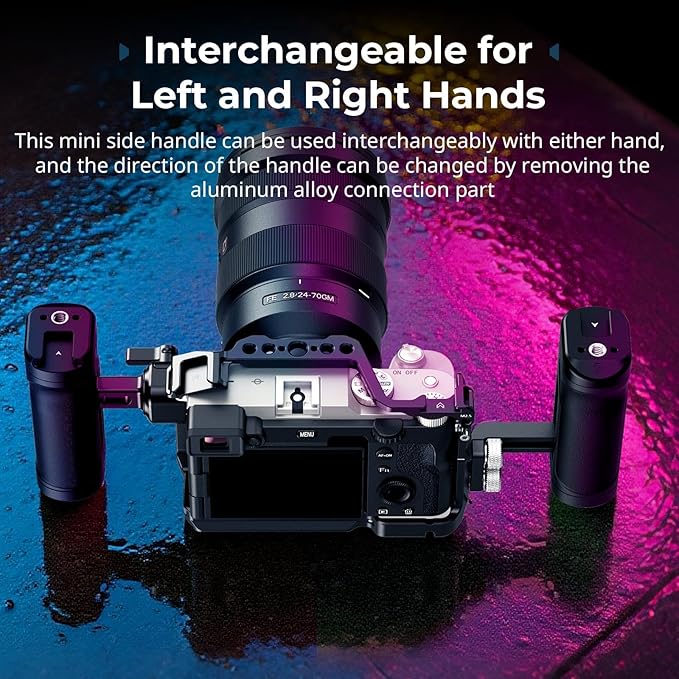 SmallRig Lightweight Mini Side Handle Kit with 1/4"-20 Threaded Holes & NATO Clamp, Load Capacity Up to 10kg / 22lbs, Ergonomic Camera Handle for Left or Right Hand, Up and Down Adjustable