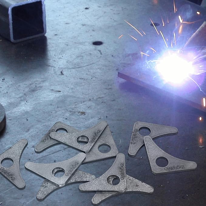 Weld on Tabs, Steel Shock Basic Gussets Weld Tab, Universal Weld on Tabs Axle Mount with a 1/2" Hole.1-7/8"x 1" Height, 1-7/8"x 1" Wide, 1/8" Thick Pack Of 10 Tabs - OywhC-2