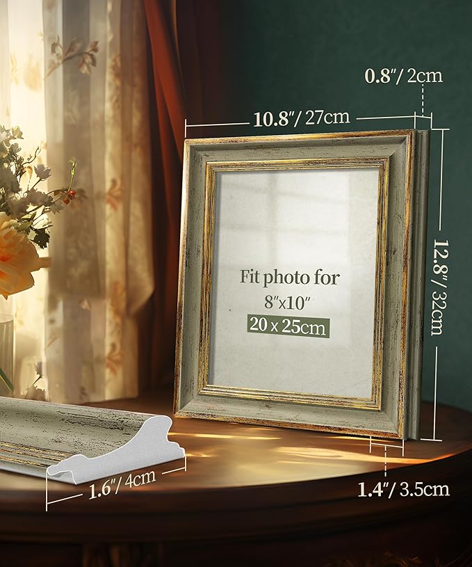 Afuly 8x10 Picture Frame Vintage Photo Frames 8 by 10 Picture Frames Retro Distressed Family Frames Wall Desktop Display, Unique Anniversaries Birthday Gifts for Mom Grandma Women