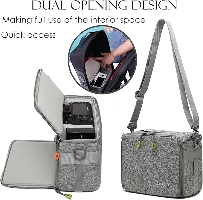 svatin Camera Insert Bag,Shockproof &Pressure-proof Dual Opening Camera Lens Cube Case Bag,Digital DSLR SLR Mirrorless Cameras Accessories Storage Pouch Compatible for Canon,Nikon,Sony,Panasonic（S）