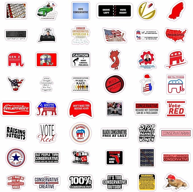 BulbaCraft 100 Pcs Republic an Stickers, Conservat ive Stickers, Republic an Party Decals, Gifts for Women & Men