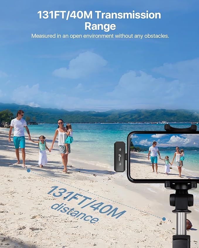 Loocam Mini Microphone for iPhone & Android with Charging Case, Wireless Lavalier Microphone for Video, Recording, Vlog, Hi-Fi Audio, Noise Cancellation, 24H Standby Lavalier Microphone