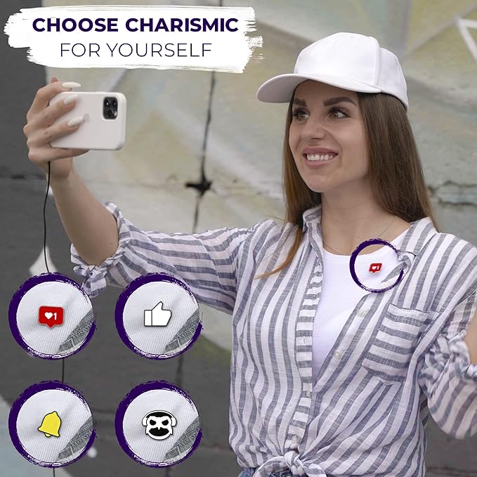 PowerDeWise CharisMic - Lavalier Clip On Microphone with Magnetic Mount and Badges for Camera or Phone - Small Lapel Mic use for Video Recording 3.5mm Noise Cancelling…