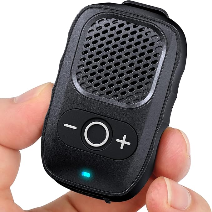 Wearable Bluetooth Speaker, 30H Working Time Clip-On Wireless Jobsite Pro Water-Resistant Portable Speaker, Built-in Mic for Hands-Free Music and Calls (Black)