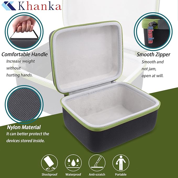 khanka Hard Carrying Case for Polaroid Now 3rd Gen I-Type,Now+ 3rd,Now 2nd,Now+ 2nd Gen,Flip,Originals Now I-Type,Originals Now+,I-2,OneStep+,OneStep 2 Instant Film Camera(Green Zipper)