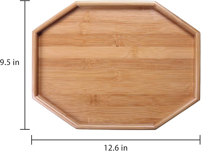 Xchouxer Side Tables Natural Bamboo Sofa Armrest Clip-On Tray, Ideal for Remote/Drinks/Phone