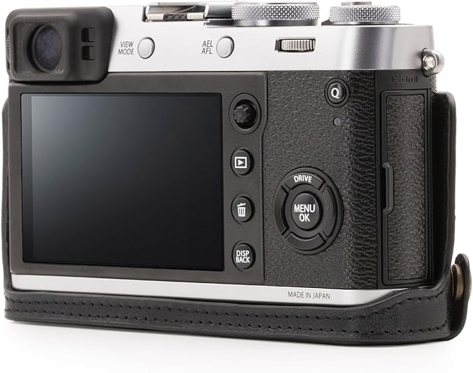 Megagear Fujifilm X100F Ever Ready Genuine Leather Camera Half Case And Strap, With Battery Access - Black - MG1281