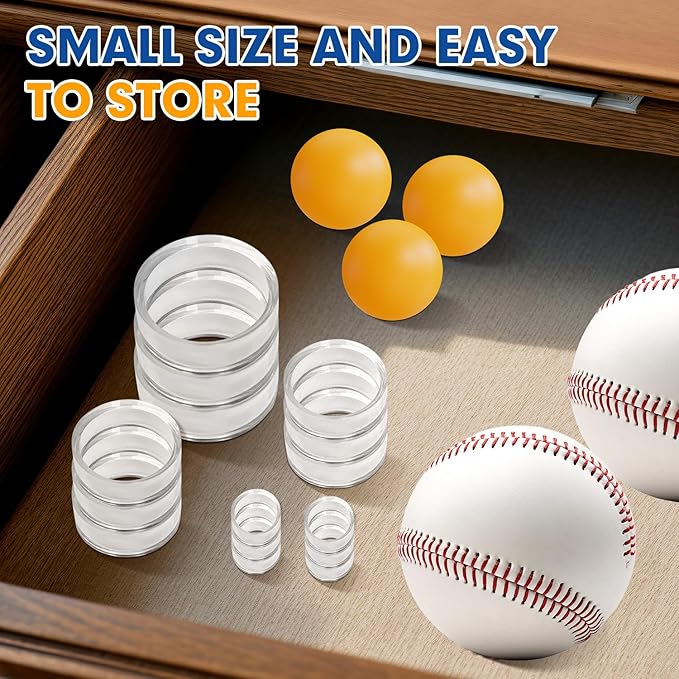 Party Zealot 30 pcs Large Acrylic Clear Baseball Stands 1-5/8" Size Display Holders for Large Round Object Soccer Softballs