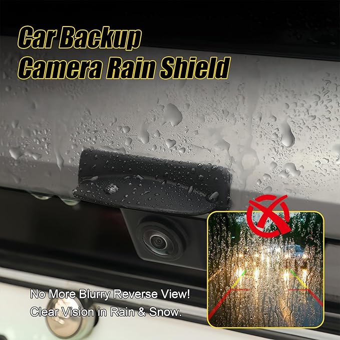 Car Backup Camera Rain Shield, Reversing Rear View Camera Anti-Rain Cover, Non-Destructive Adhesion, Universal Reversing Protector Sticker for Cars, Trucks, SUVs, Black
