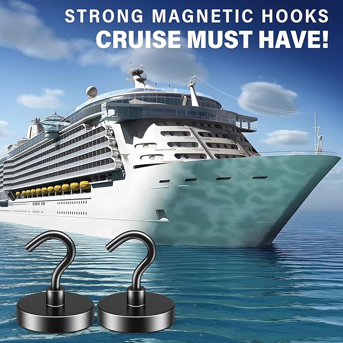 FINDMAG 10 Pack 110LBS Heavy Duty Magnetic Hooks for Hanging, Neodymium Magnet Hooks Strong Black Magnetic Hooks, Magnet with Hooks for Home, Kitchen, Bathroom, Office, School