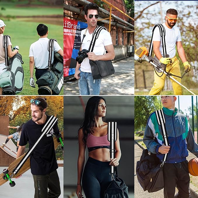ZINZ 79.5" Universal Bag Strap with Ultra-Thick Fixed Breathable Pad Adjustable Heavy-Duty Shoulder Strap for Laptop Crossbody Luggage Gym Camera Bag and More -TW01B03