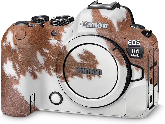 Glossy Glitter Camera Skin Compatible with Canon EOS R6 Mark II Camera (2022) - Cow Hide - Premium 3M Vinyl Protective Wrap Decal Cover - Easy to Apply | Crafted in The USA by MightySkins