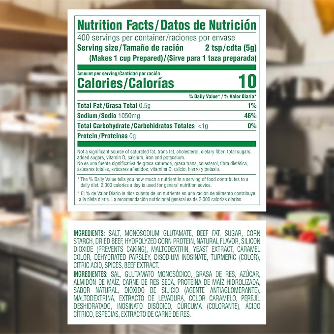 Knorr Professional Caldo de Res, Beef Bouillon with Beef Flavor Granulated Base, Bouillon as a Base, Marinade, Flavor Enhancer, Shelf Stable Convenience, 0g Trans Fat, 4.4 lbs (Pack of 2)